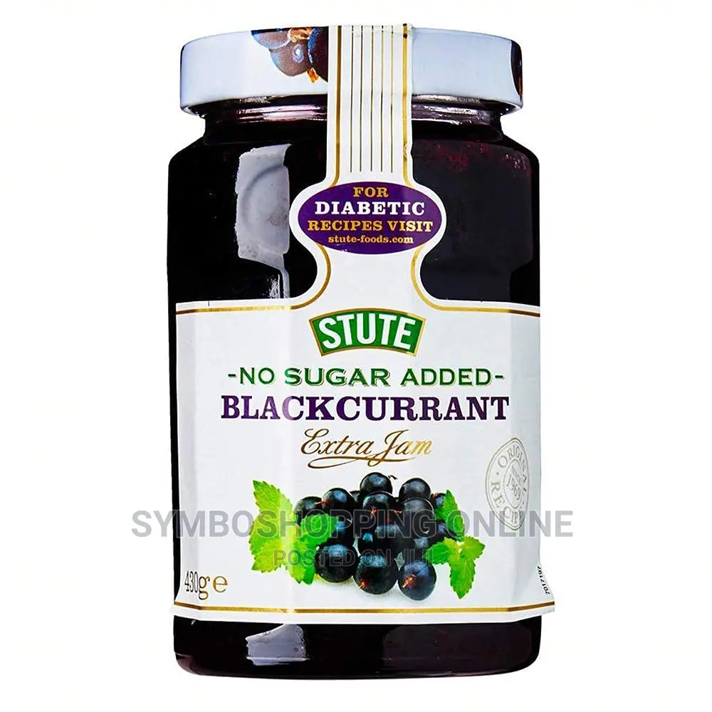 Stute Blackcurrant Extra Jam Bottle, Violet, 430 G,