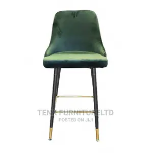 Bar Chair With (Curvy Backrest) SUED