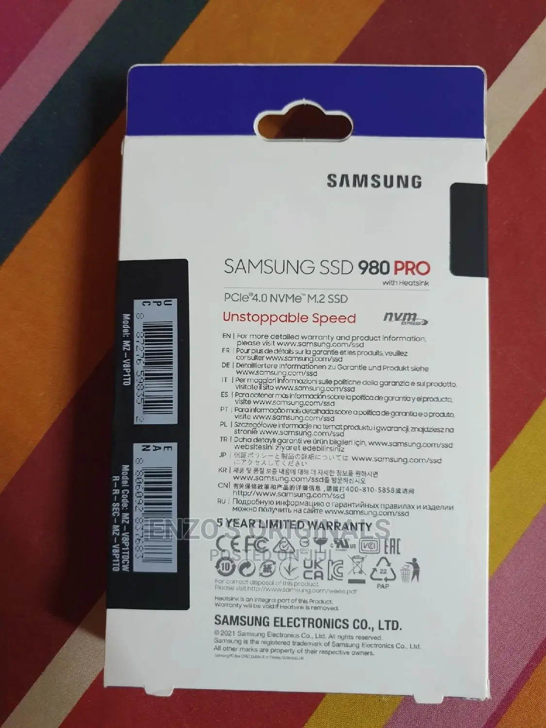 Samsung 980pro 1tb Pc Ps5 Storage Gen 4 Plus Heatsink