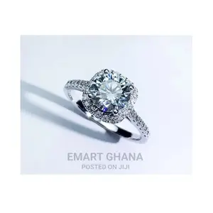 Fashion Female Diamond Engagement Wedding Ring - Silver