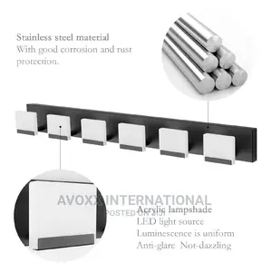 Ralbay LED Black Modern Vanity Light 6 Light Matte Black