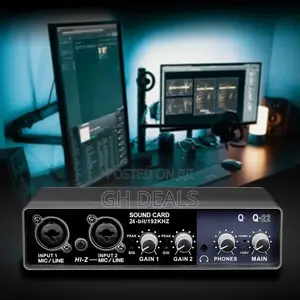 Portable Audio Interface USB Sound Card Mic Preamplifier