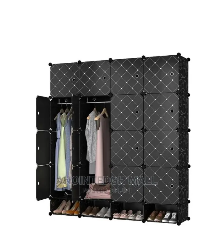 16 Cubes Plastic Wardrobe With Shoe Rack