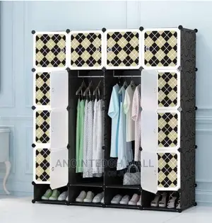16 Cubes Plastic Wardrobe With Shoe Rack