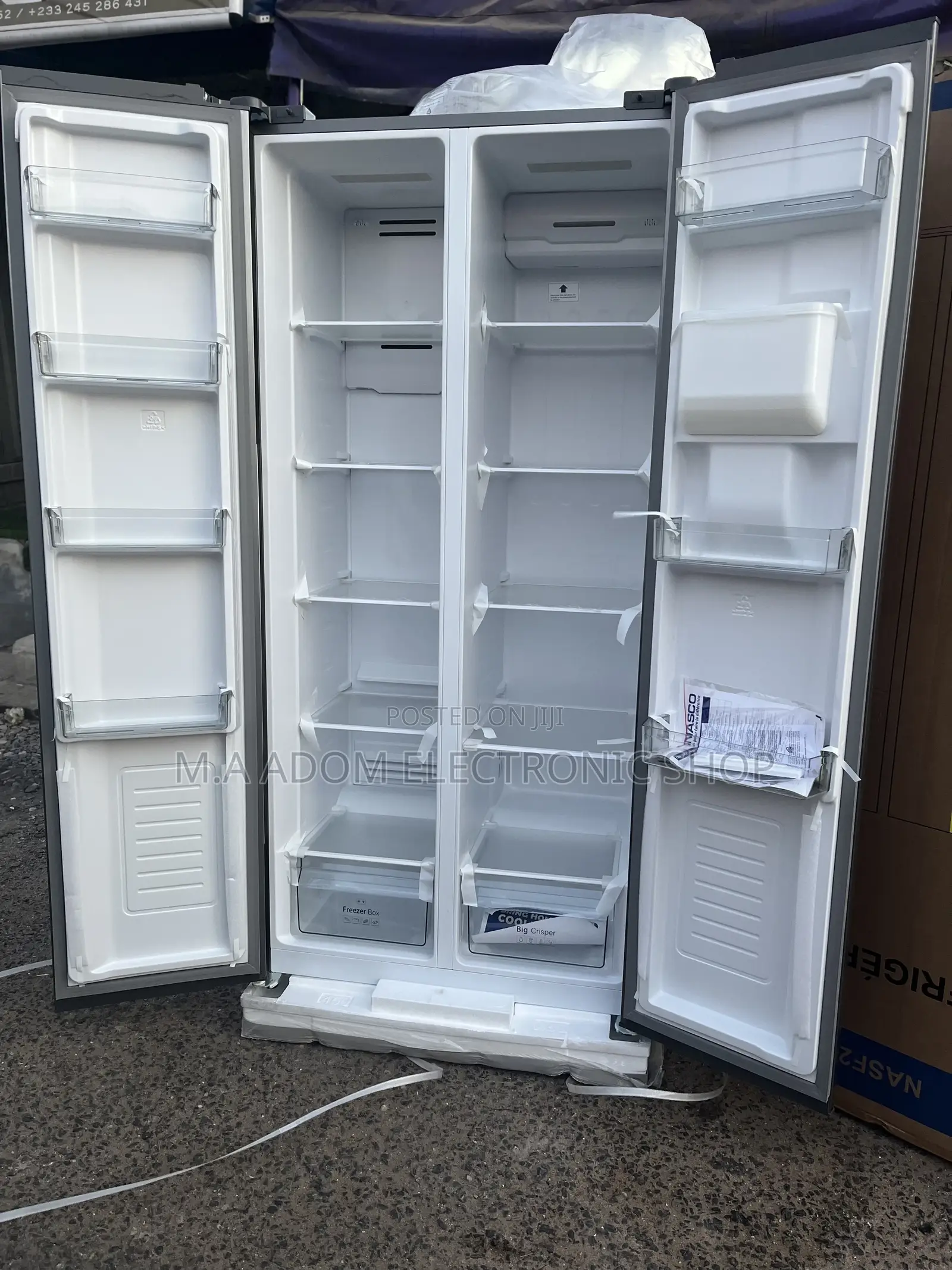 Nasco 436 Litres Fridge Free Standing Side by Side Doors