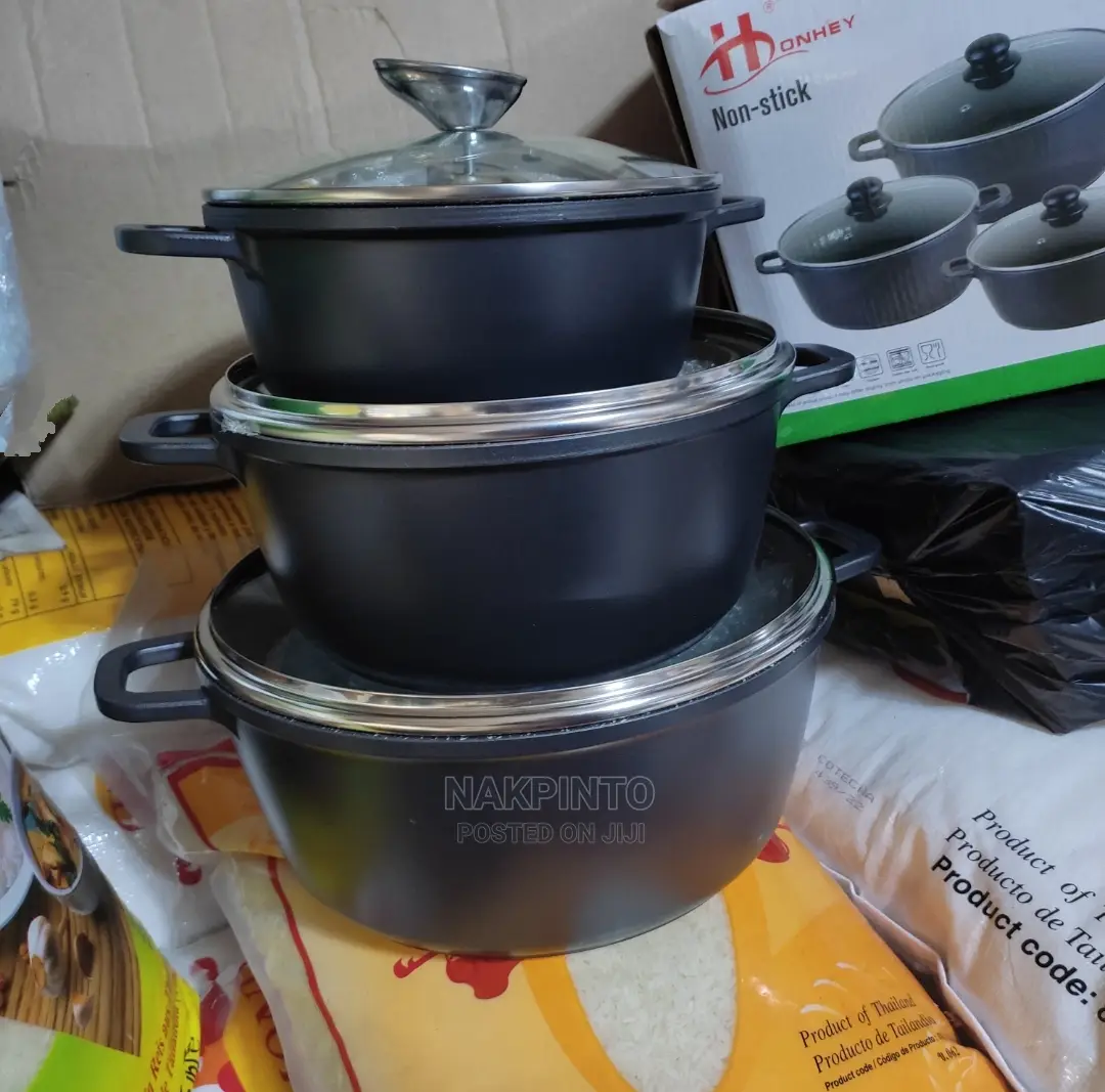 Non Stick Coating Cookware Pots (3 Sets)