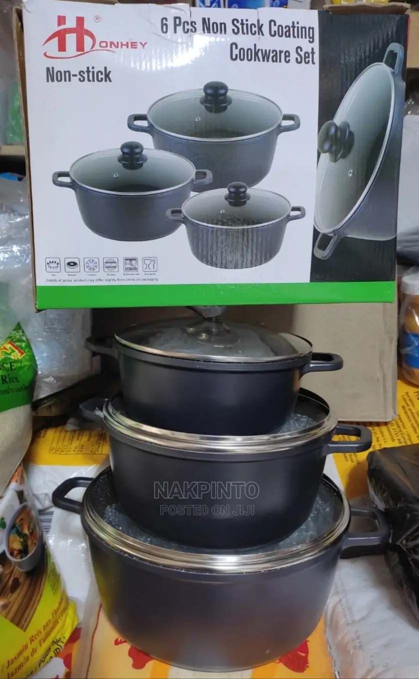 Non Stick Coating Cookware Pots (3 Sets)