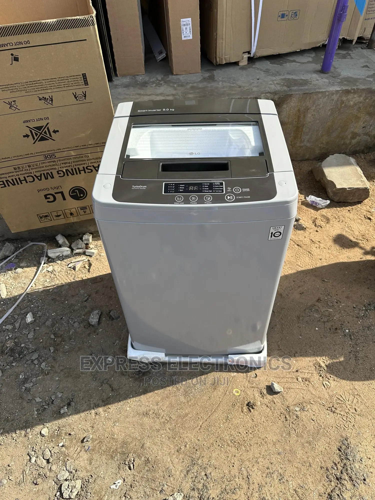 Shining Grey 9kg LG Topload Washing Machine Full Automatic