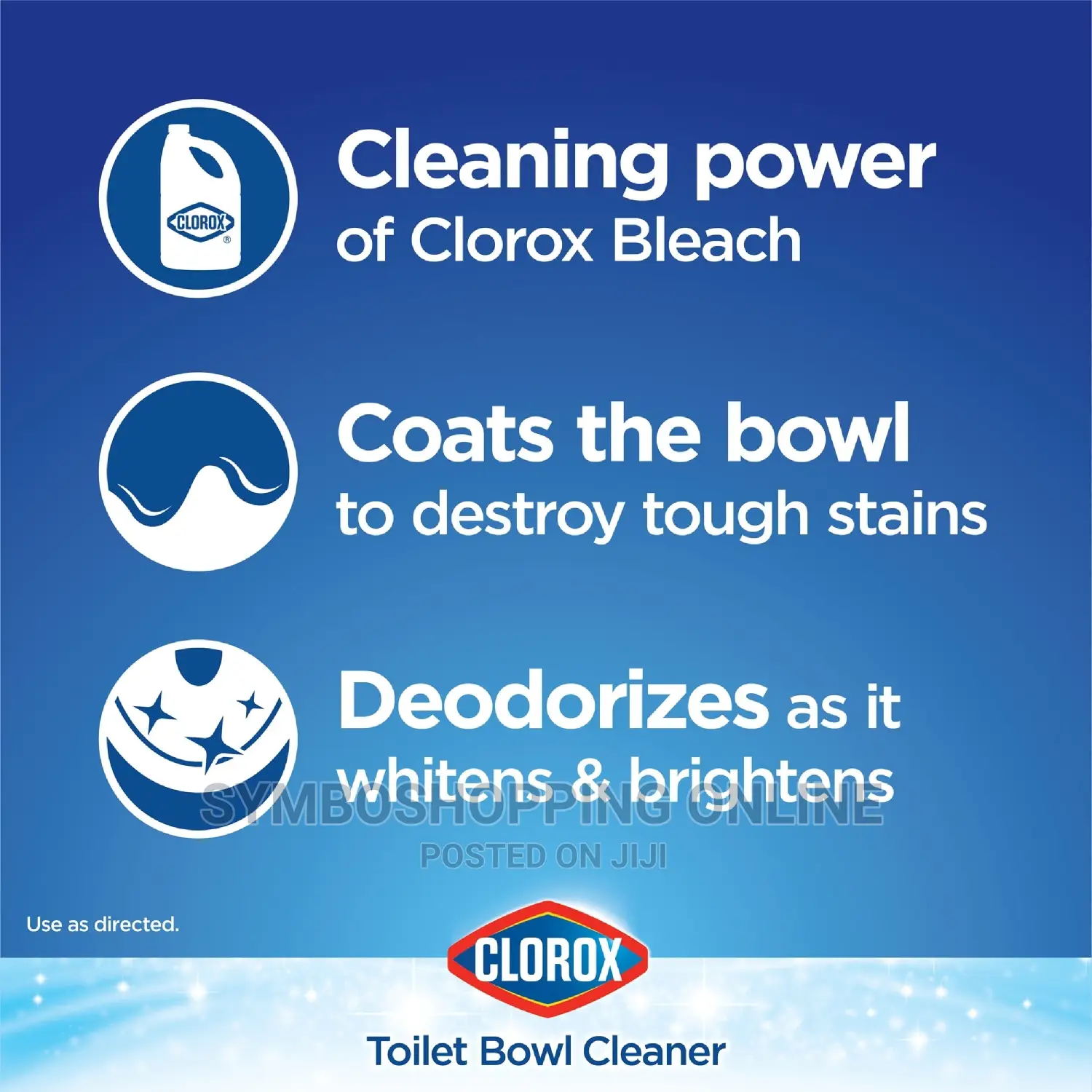 Clorox Toilet Bowl Cleaner W/Bleach, Rain Clean, 24 Fl Oz