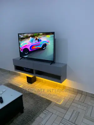 Floating Tv Stand With Linear Led Warm White Light