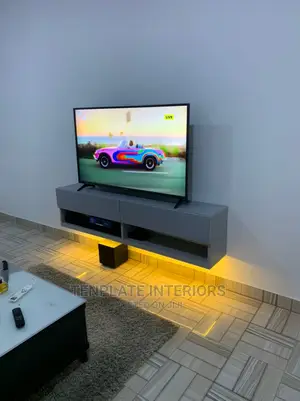Floating Tv Stand With Linear Led Warm White Light