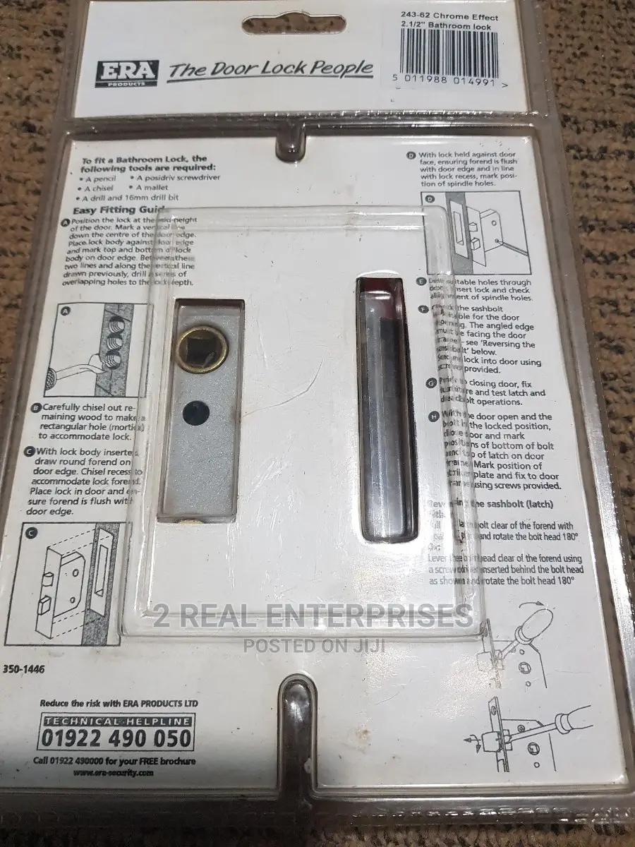 Chrome Effect Bathroom Lock 2.5 Inches