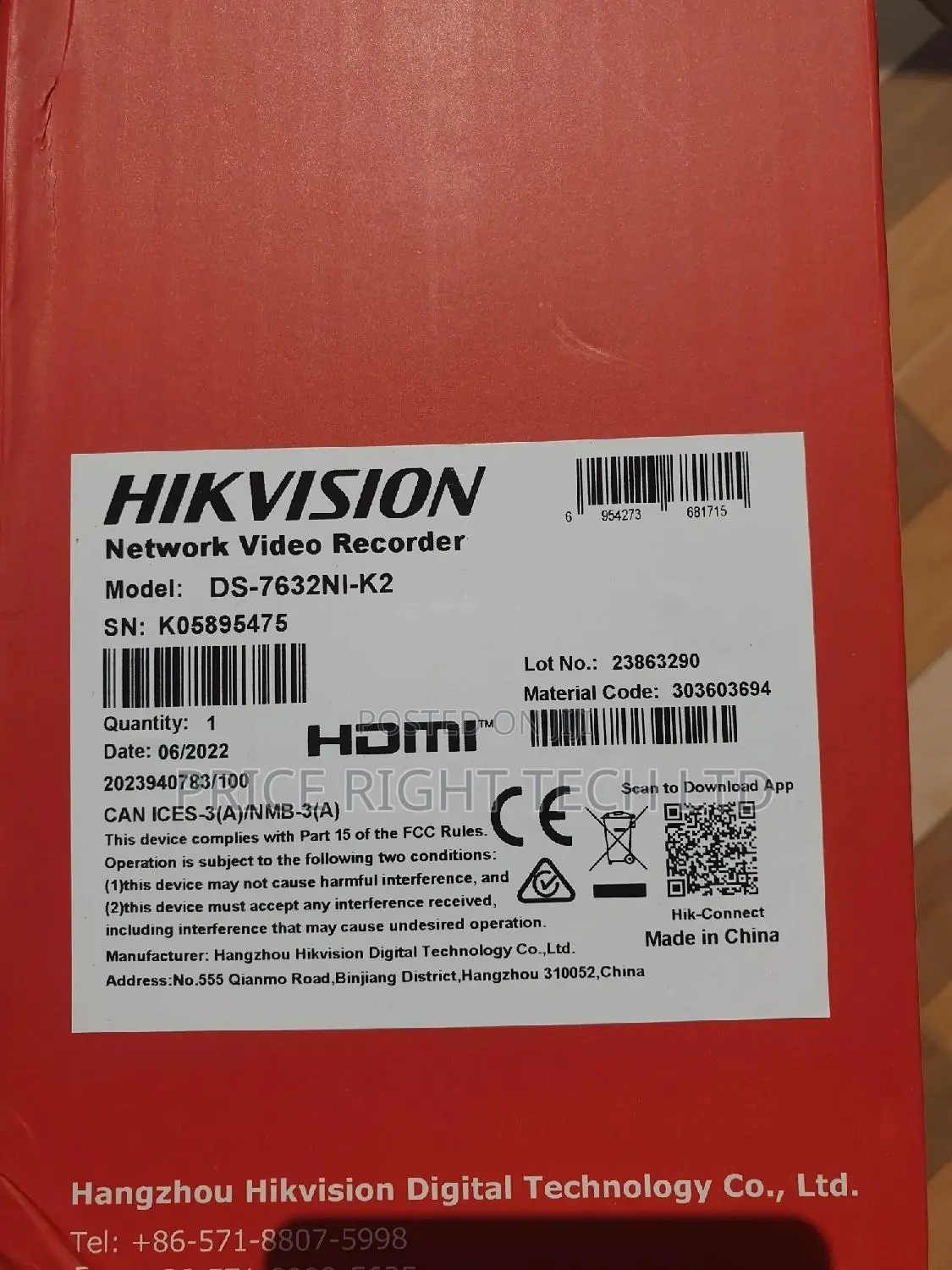 Hikvision 32 Channel NVR Ds-7632nxi-/16p