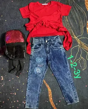 Kids Jeans Trousers With T Shirt
