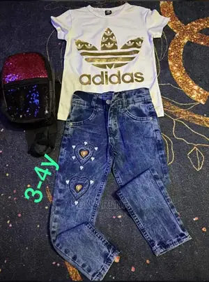 Kids Jeans Trousers With T Shirt