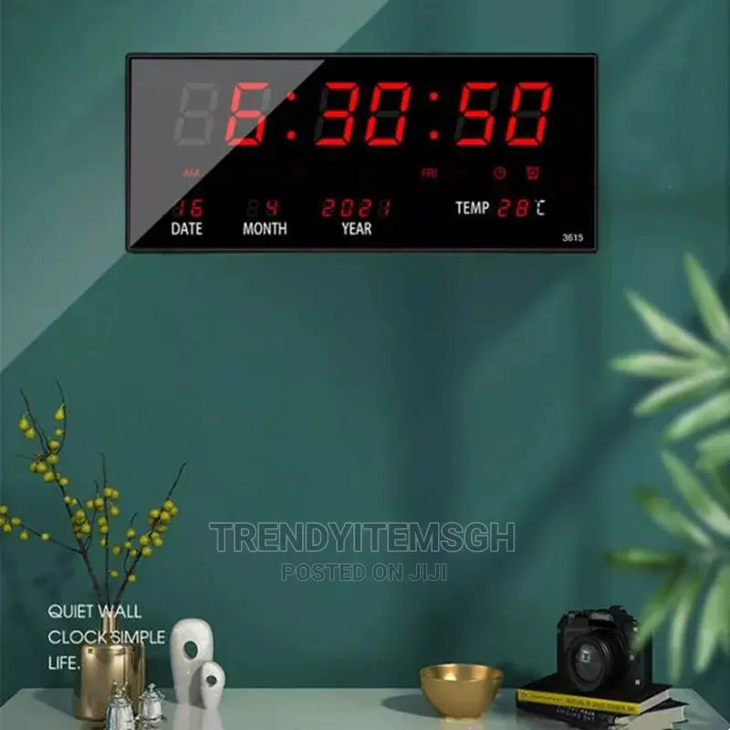 Led Display Digital Clock Date Temperature Wall Clock