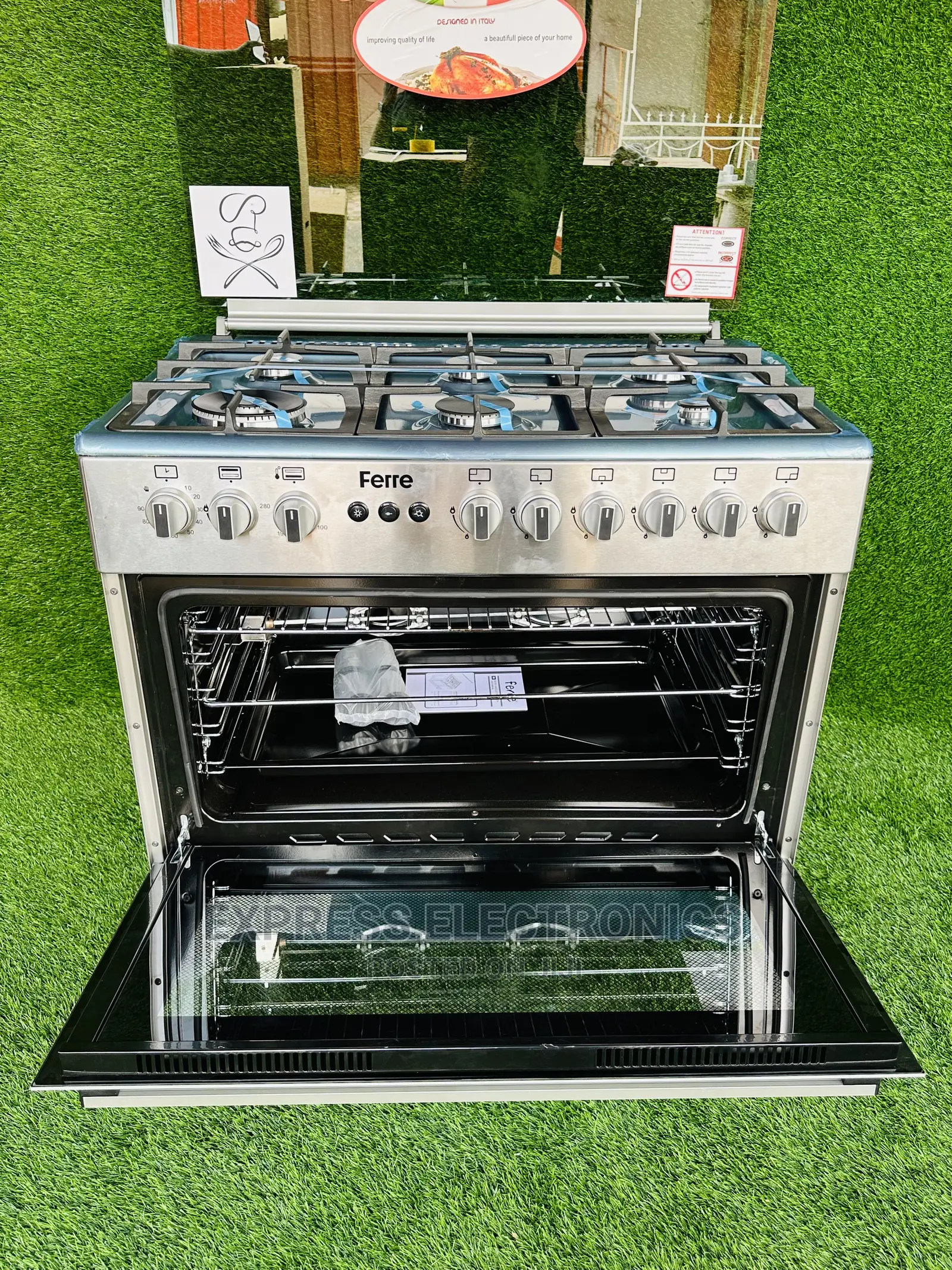 6burner Ferre Auto Ignition Fast Cook Oven Grill Stove