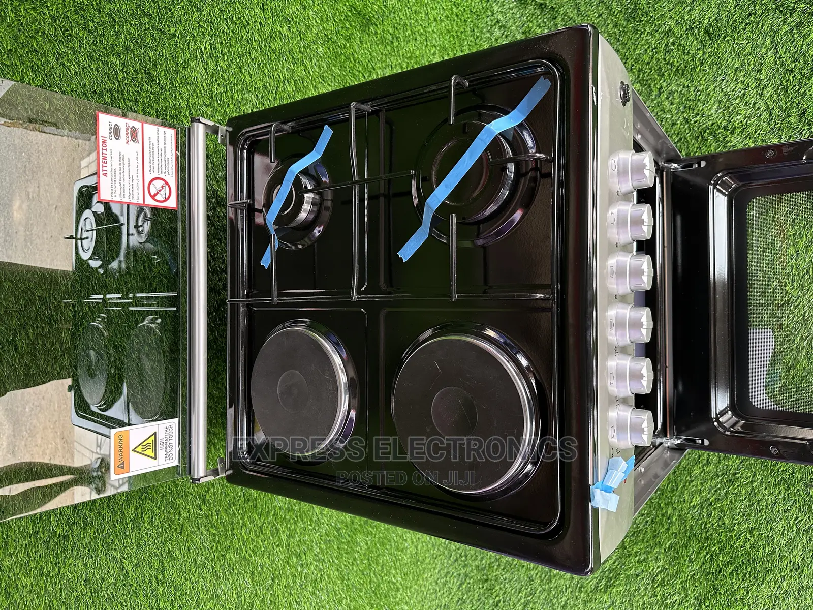 Sliver Simple Design Volcano Gas/Electric 4burner Stove Oven
