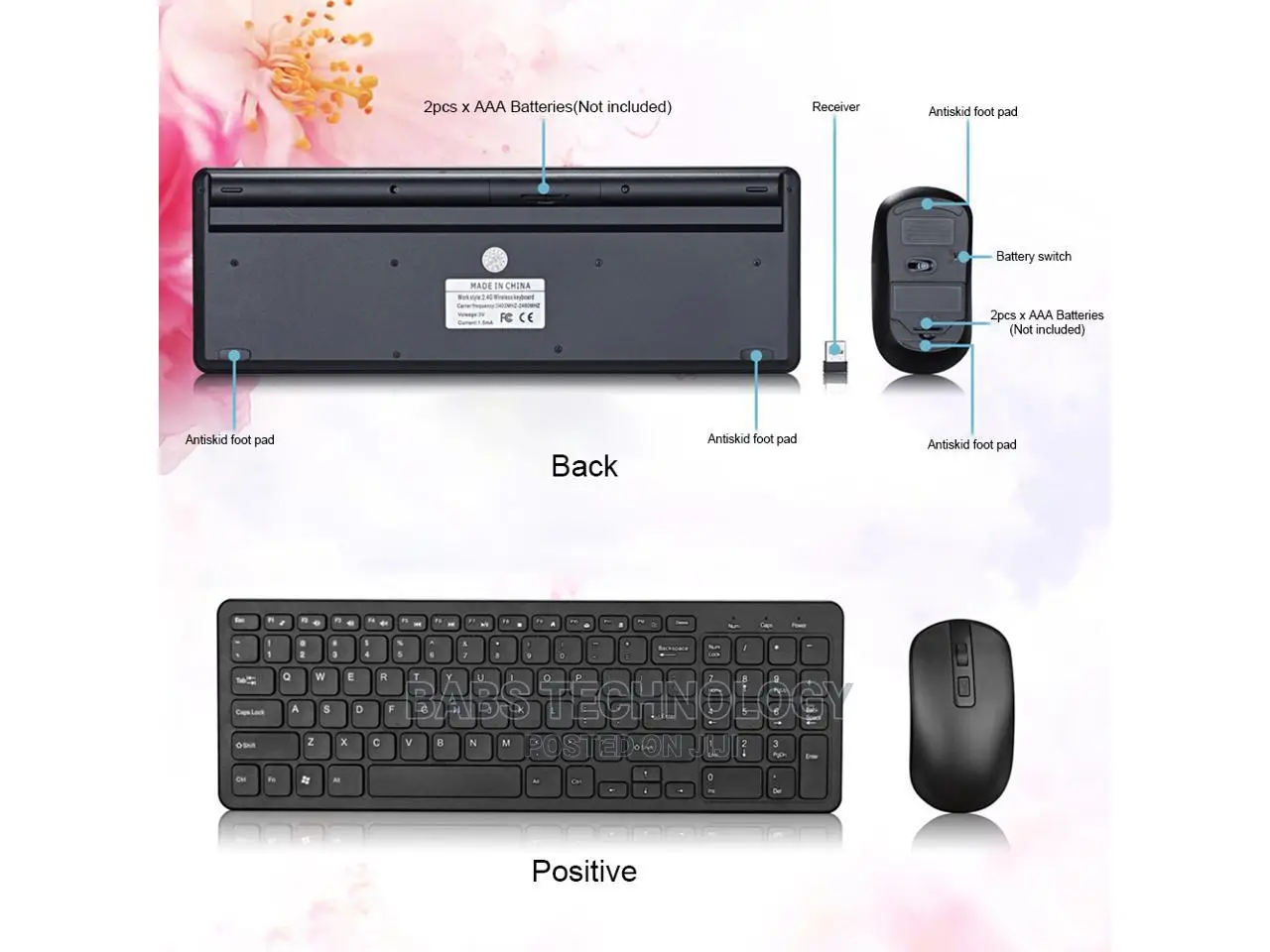 Mini/Full Size Wireless Keyboard Mouse Combo