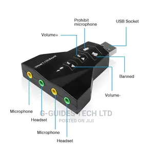 7.1 USB Sound Card Double Earphone MIC Audio Adapter