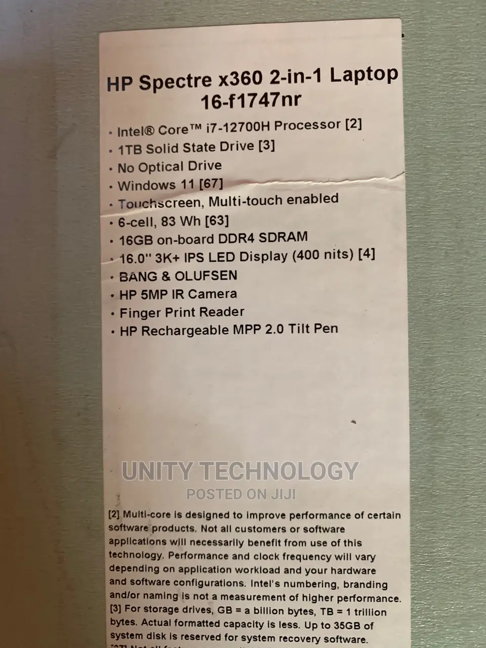 New Laptop HP Spectre X360 16GB Intel Core I7 SSD 1T