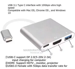 Type C to Hdmi 3in1 Adapter