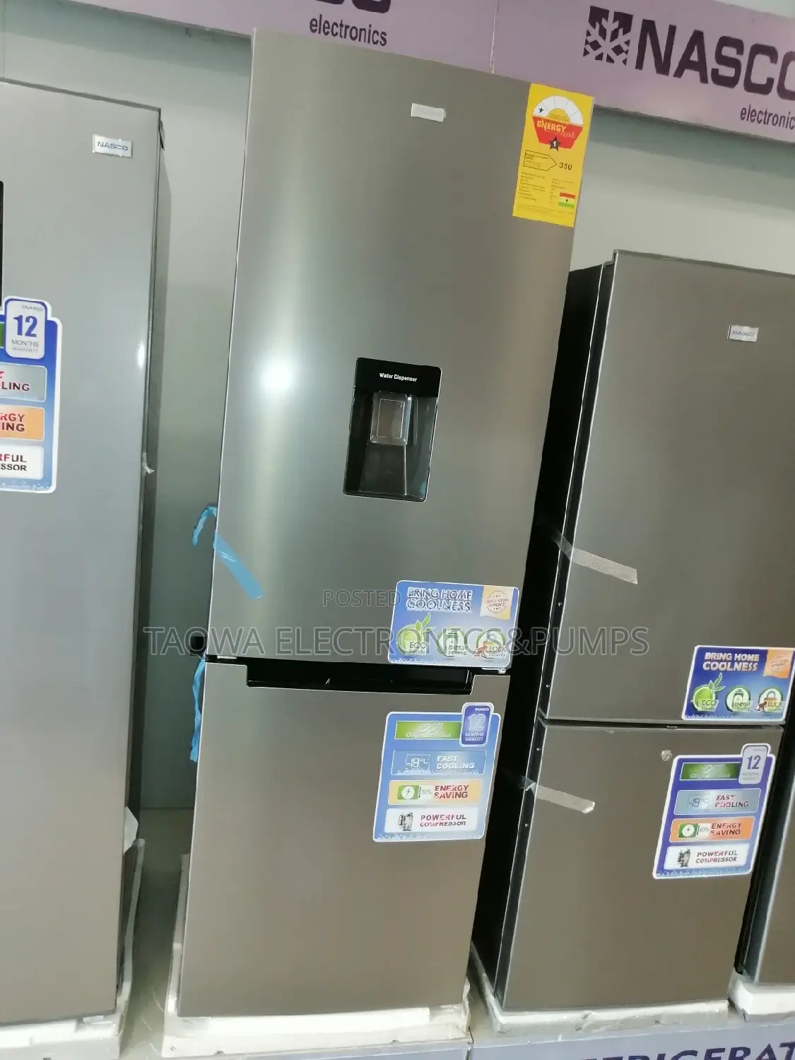 Nasco 329litre Dispenser Double Door Fridge
