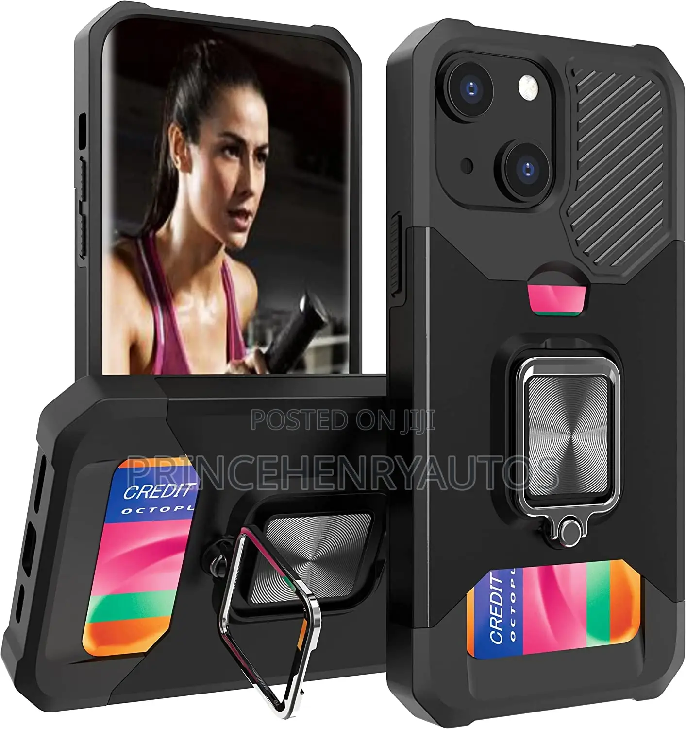 Kingshark Wallet+Kickstand+Heavy Duty Case for iPhone 13