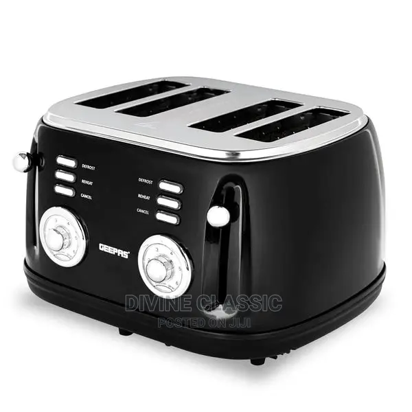 Geepas 4 Slice Stainless Steel Bread Toaster