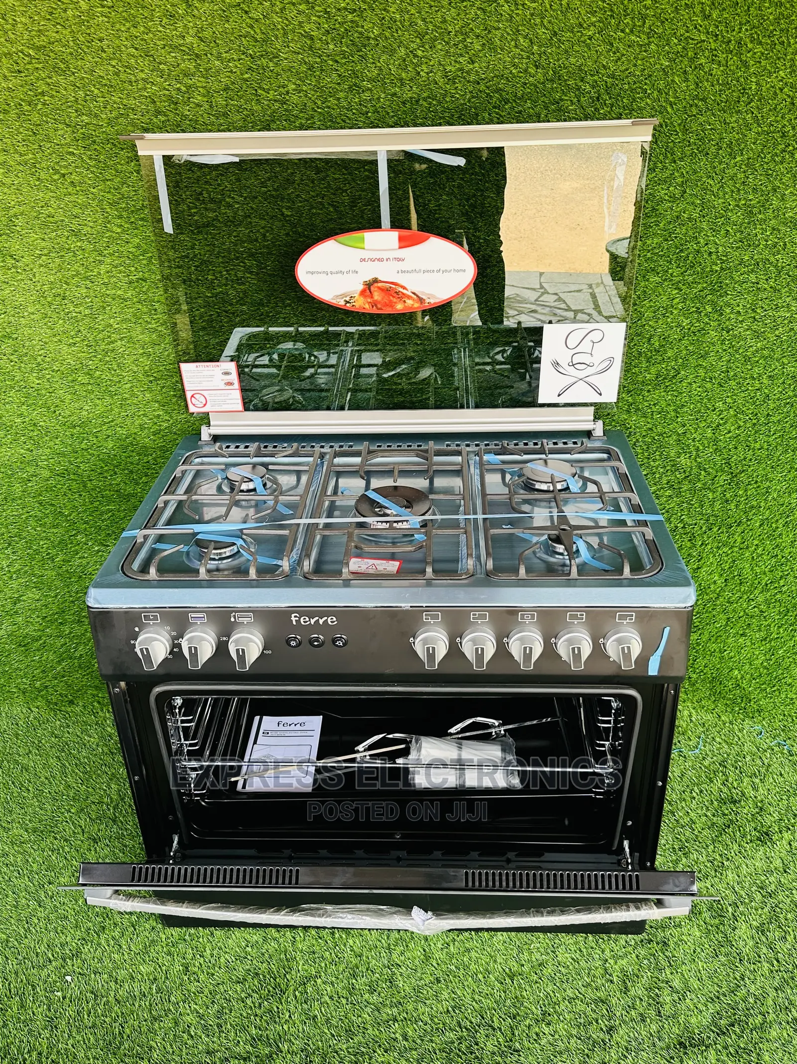 Black Affordable Stove 5burner Oven Turkish Made 60/90