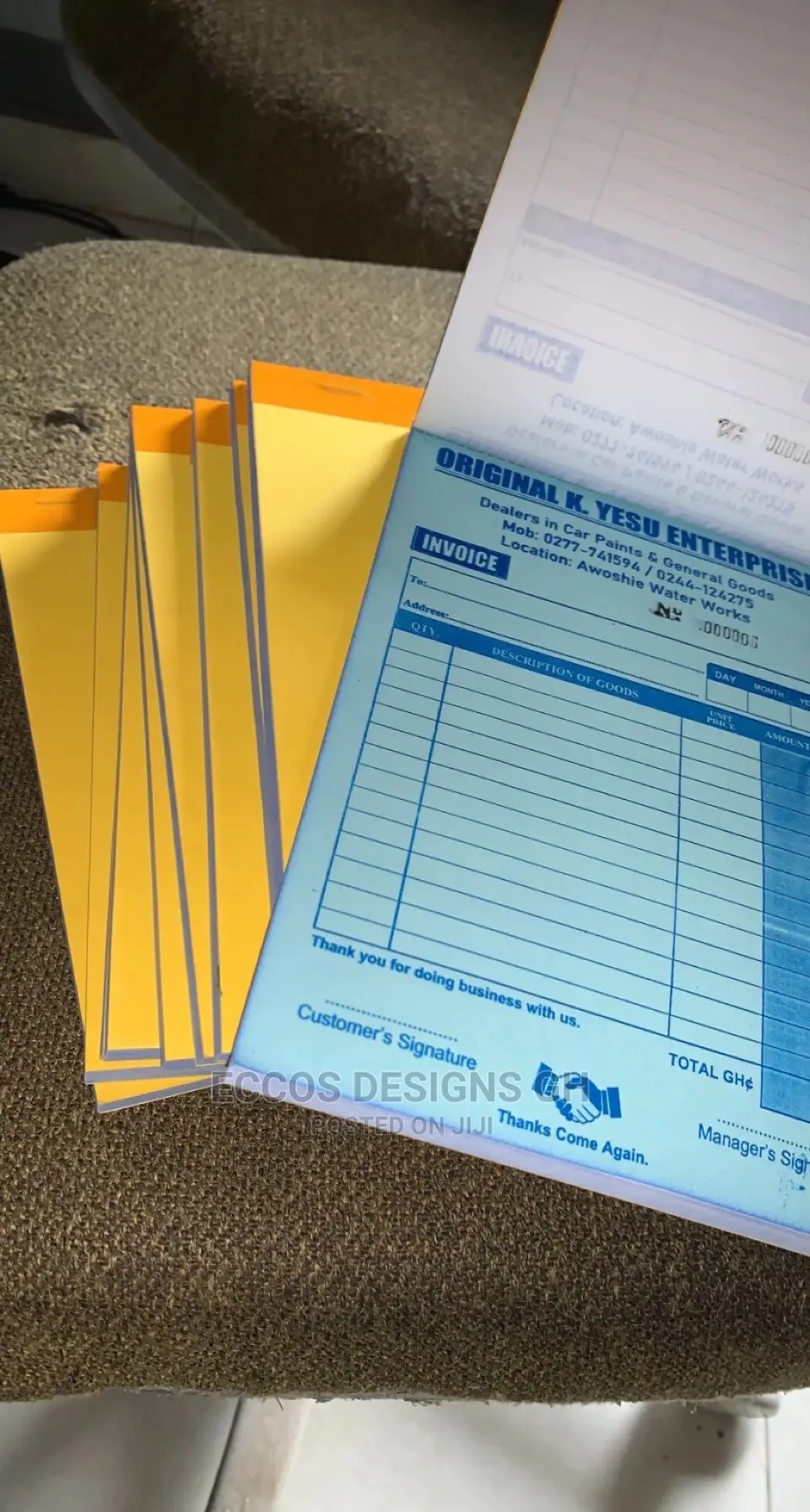 Receipt Book and Invoice