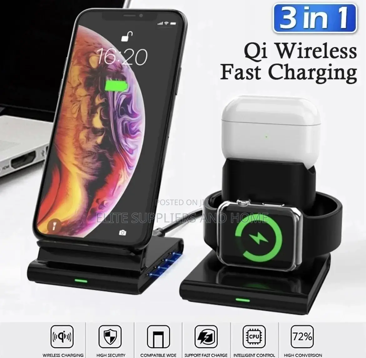Qi 3 in 1 Wireless Charger