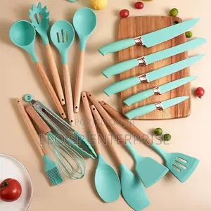 19pcs Silicon Kitchen Tool Sets for Non Stick Cookware Sets.