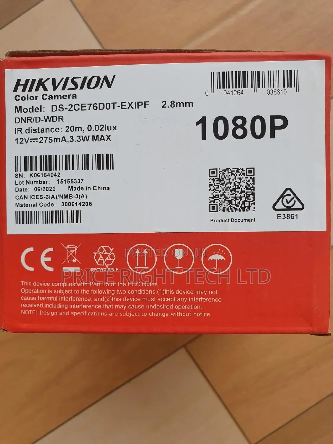 Hikvision 2mp Ds-2ce76d0t-Exipf Exir Fixed Turret Camera
