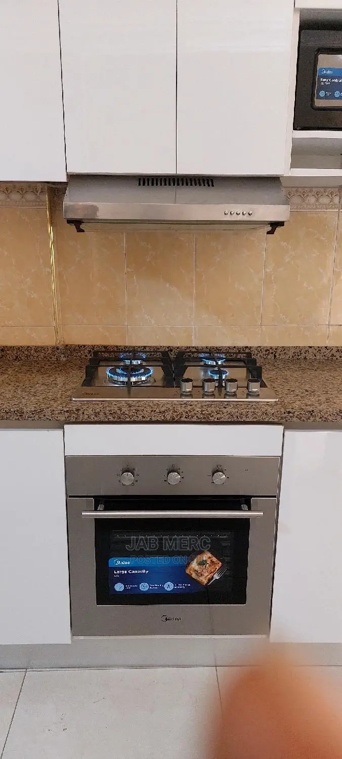 Set Midea Extractor, Hob Cooker Stove 4 Burner Oven