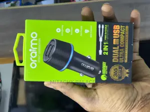 Oriamo Car Charger Dual USB Port + Free 2 Sided Cable