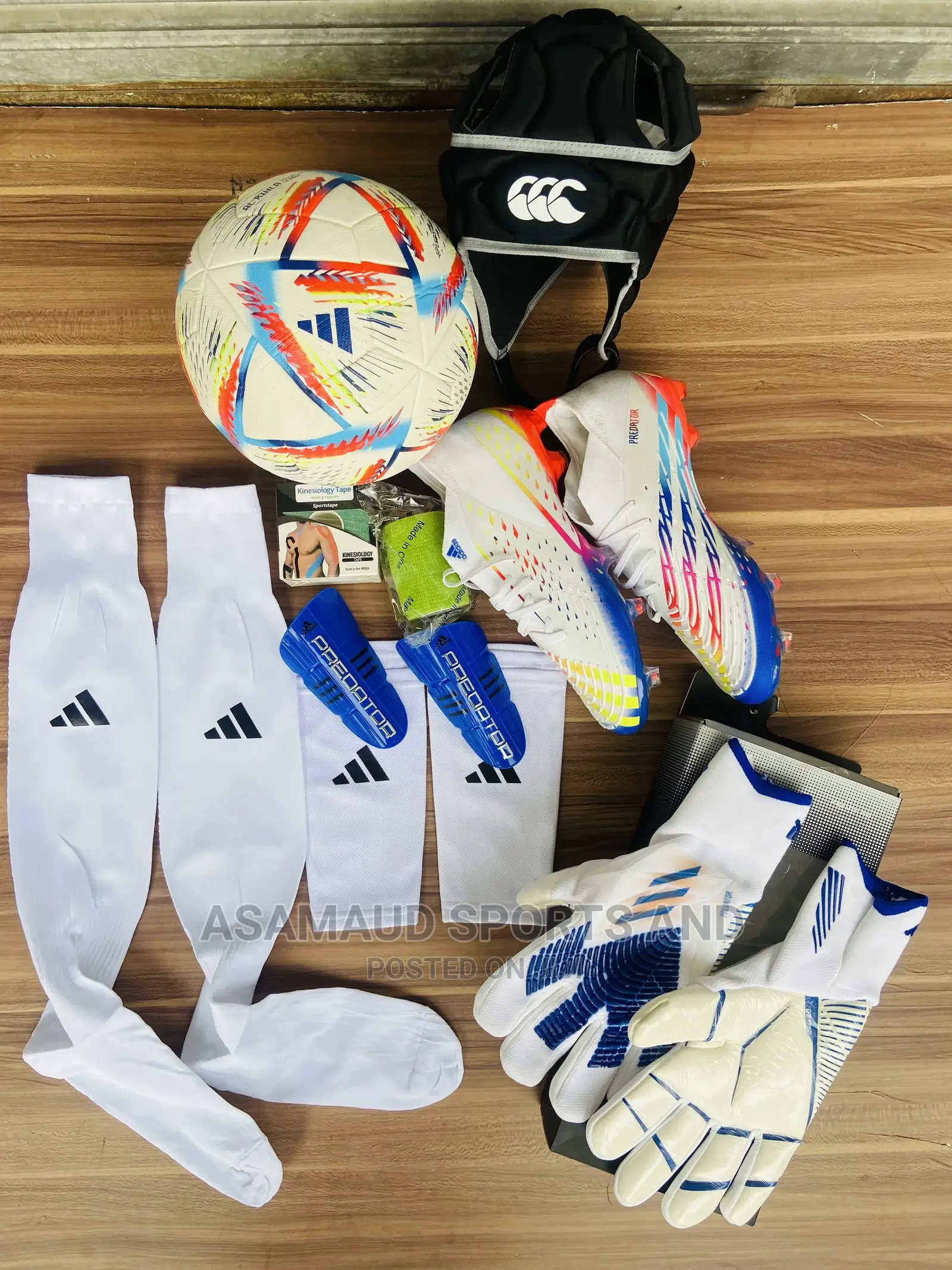 Original Set of Football Gloves and Ball at Cool Price