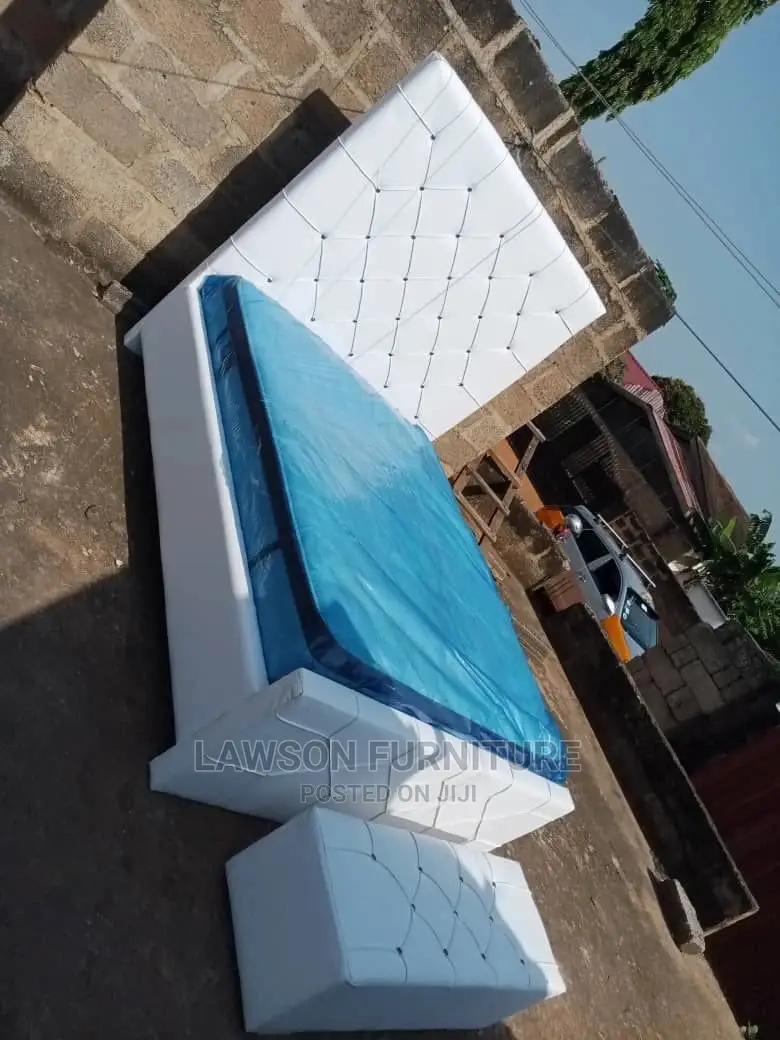 White Double Bed and Mattress