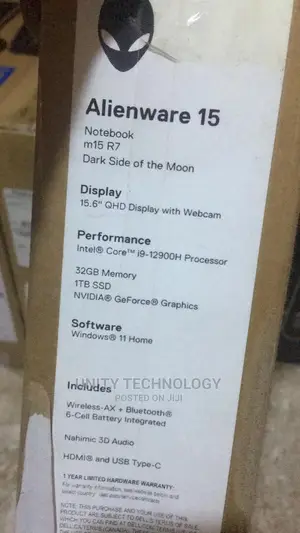 New Laptop Dell Alienware M15 32GB Intel Core i9 SSD 1T