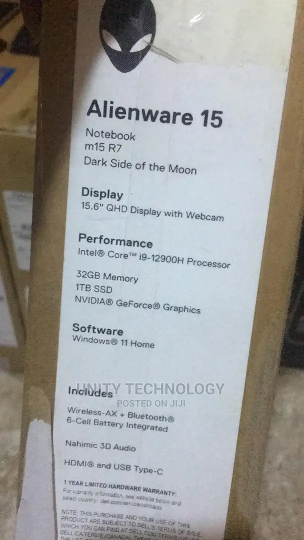 New Laptop Dell Alienware M15 32GB Intel Core i9 SSD 1T