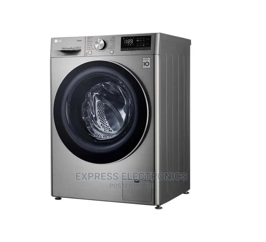 LG F4V5VYP2T Front Load Washing Machine, 9KG - Silver