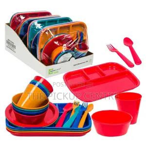 24 Piece Kids Dinnerware Set W/ Tray