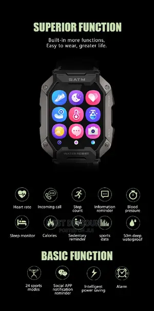 C20 Military Smartwatch Fitness Tracker