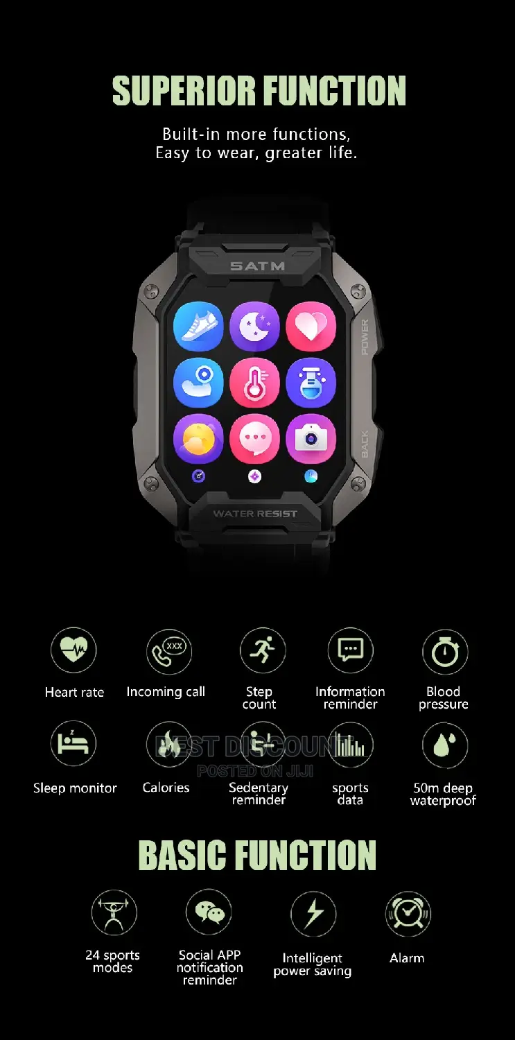 C20 Military Smartwatch Fitness Tracker