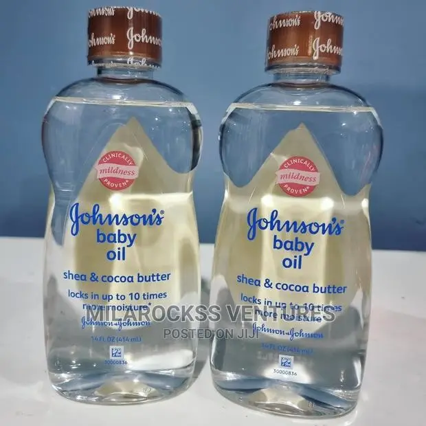 Johnson's Shea Cocoa Butter Baby Oil.