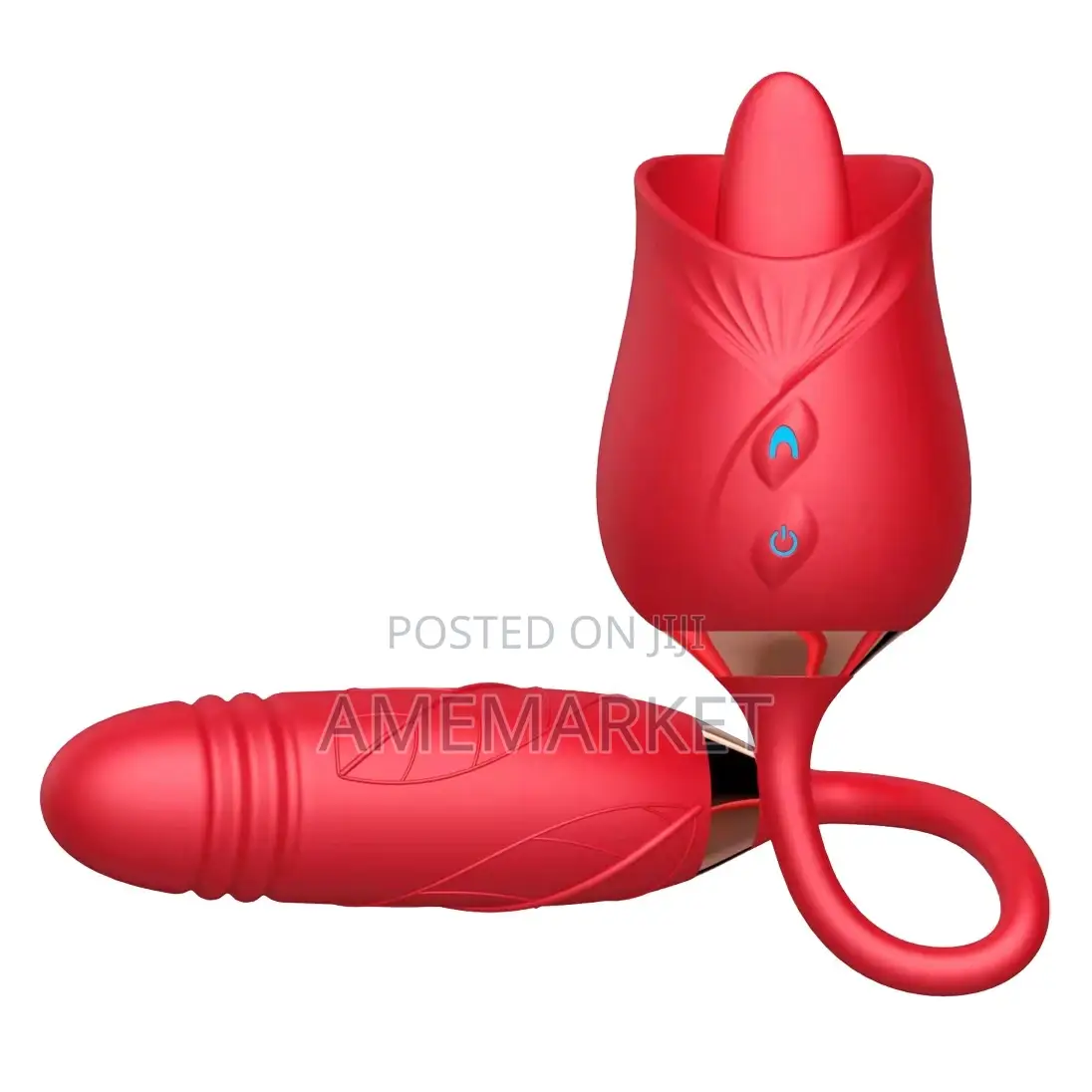 Rose Tongue Licking / Sucking Vibrator Dildo Sex Toy