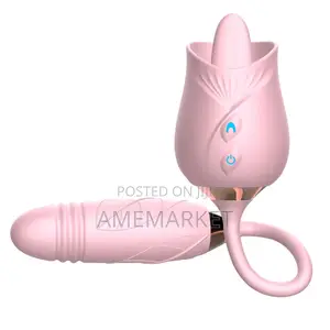 Rose Tongue Licking / Sucking Vibrator Dildo Sex Toy