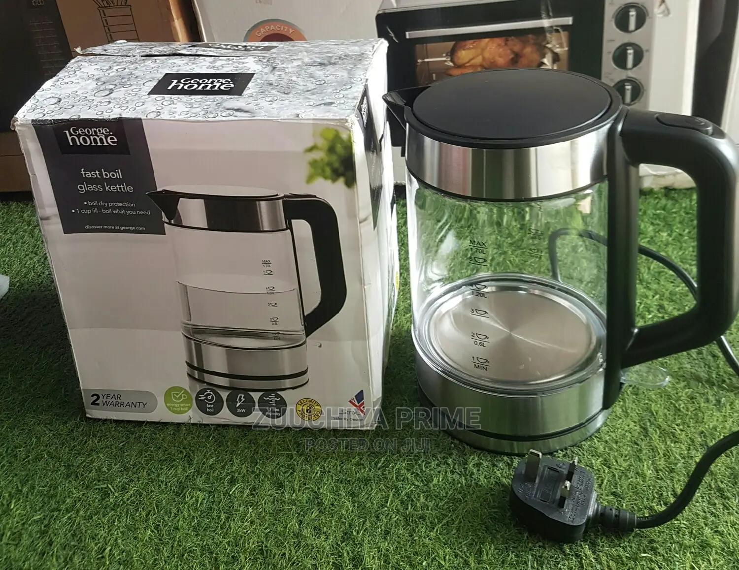 1.7l George Home Glass Kettle From Uk