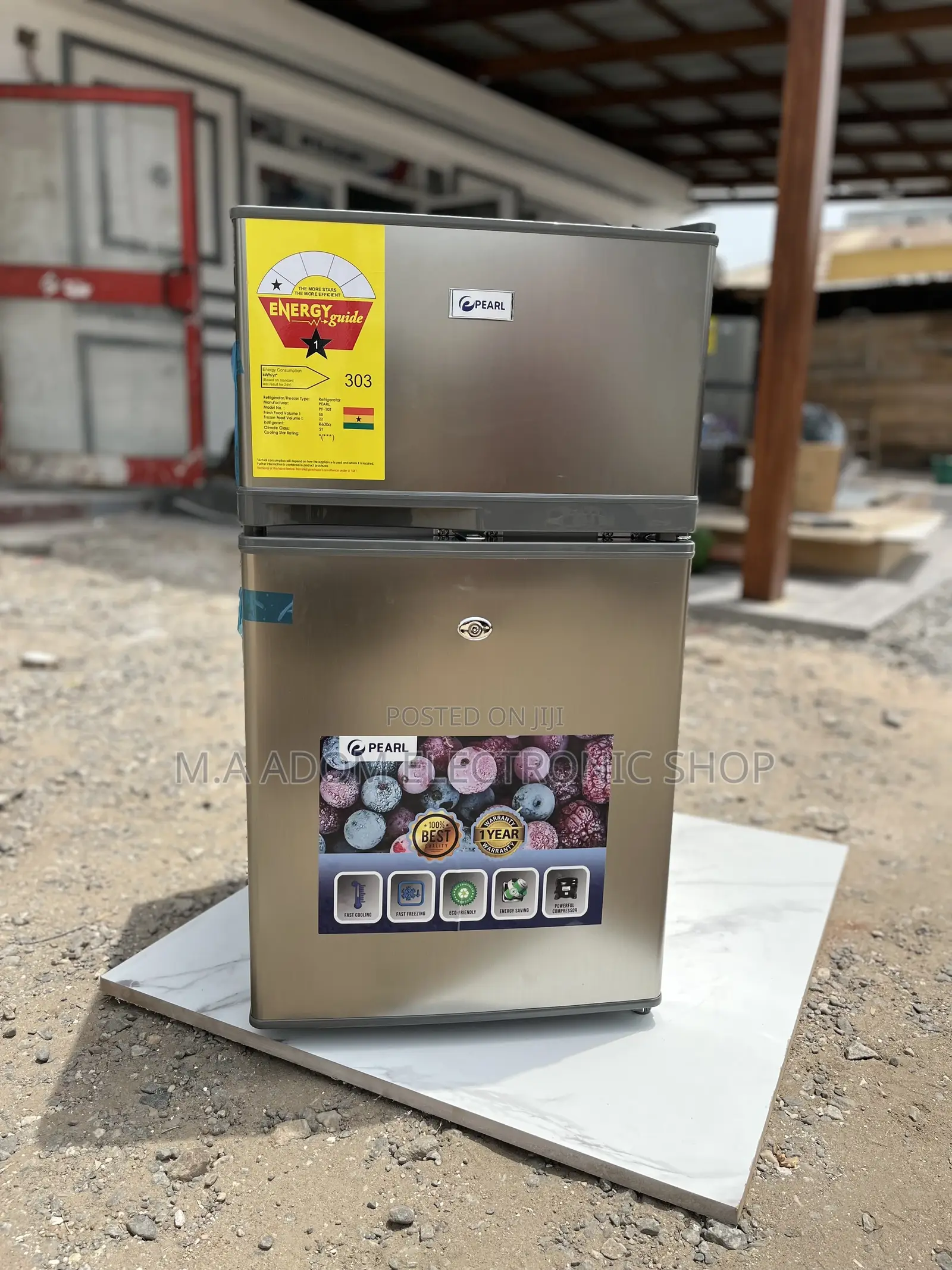 Pearl Table Top Fridge 80 Litres Silver Colour