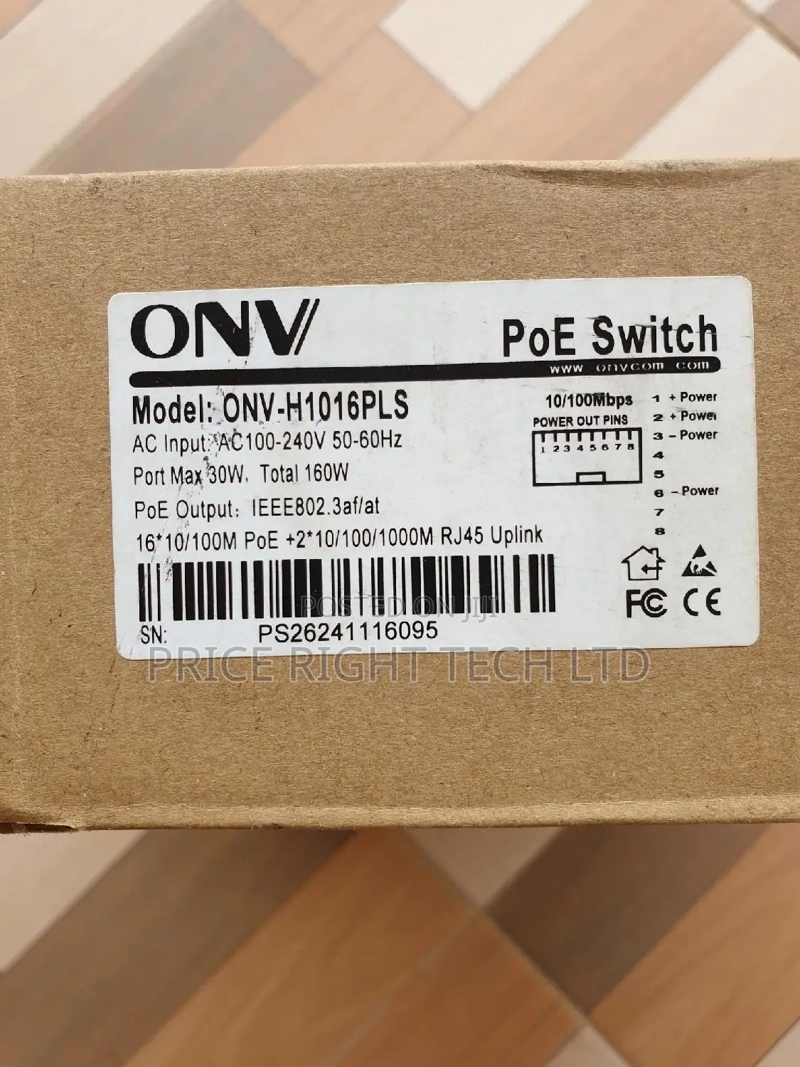 Brand New Onv-H1016pl Gigabit Uplink Poe Switch 16 Port